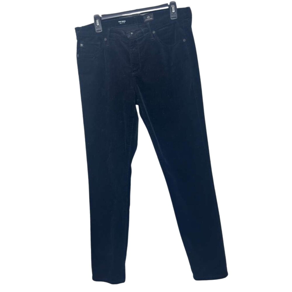 Adriano Goldschmied Corduroy The Prima Pants Women Size 31R Black Cigarette Leg
